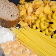 pasta, bread, cereal. flour