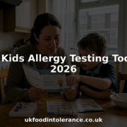 Parent and child exploring home allergy testing kit