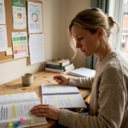 Nutritionist reviewing intolerance symptom diary