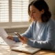 Woman reviewing allergy symptoms checklist