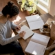 Woman tracking food sensitivities in home