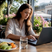 Nutritionist working on intolerance testing at home