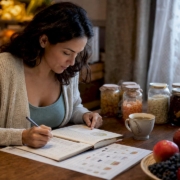 Nutritionist reviewing food sensitivity guide