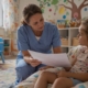 Pediatrician reviewing intolerance test with child patient