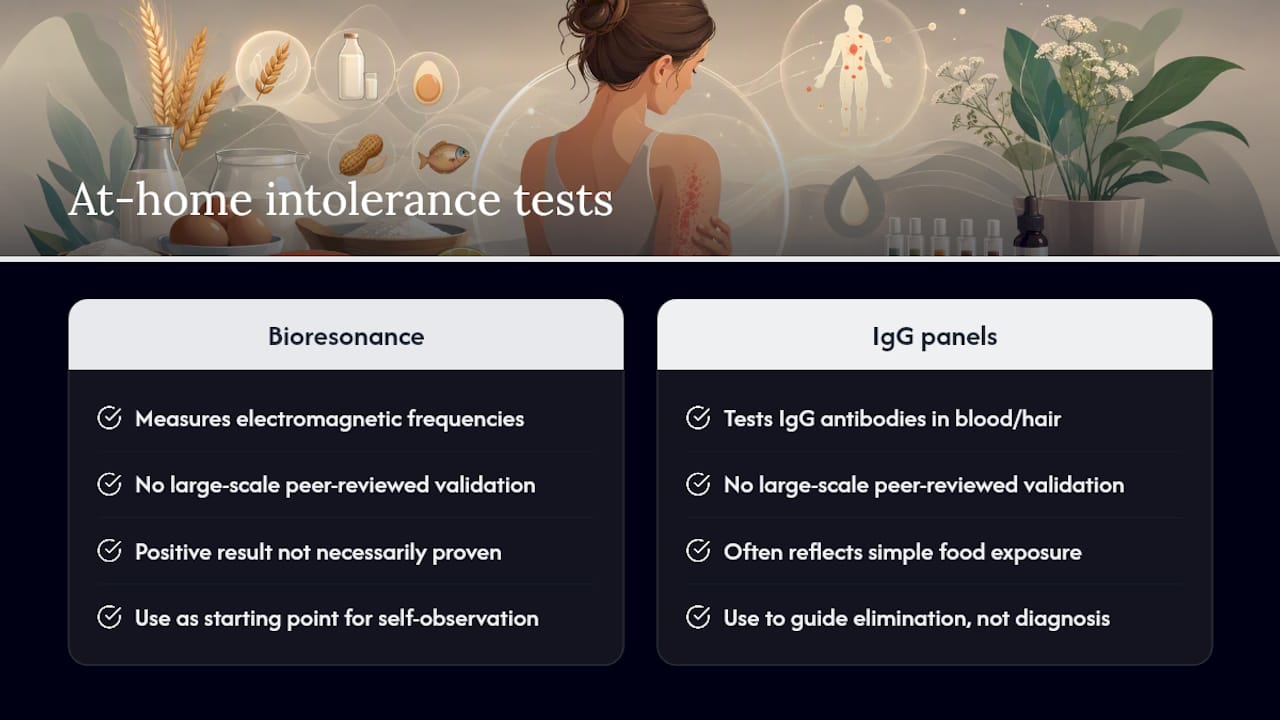 Are at-home intolerance test kits reliable? — overview diagram