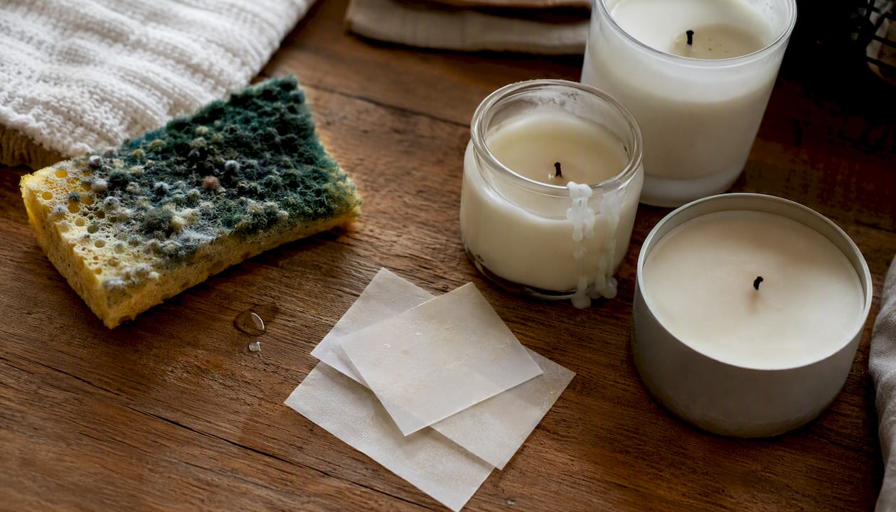 Flat lay of common household allergens