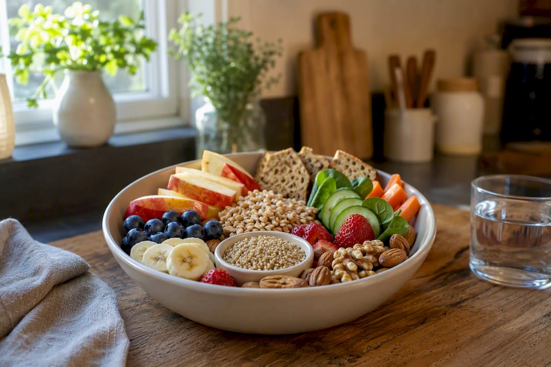 Bowl of common sensitivity food items