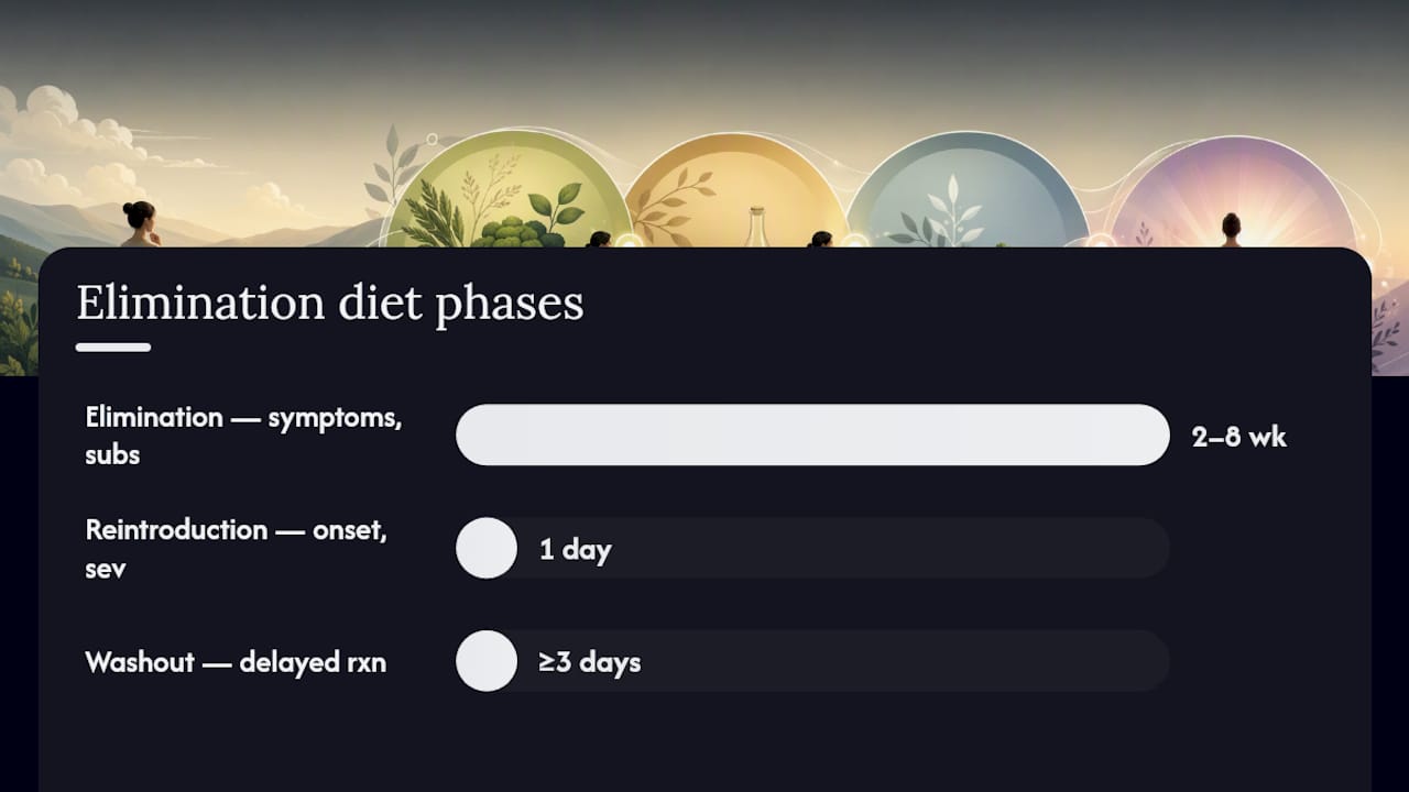 Diagram of elimination diet phases and logging