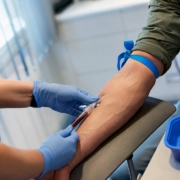 Blood sample being taken for deficiency testing