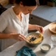 Balanced dairy-free breakfast being prepared