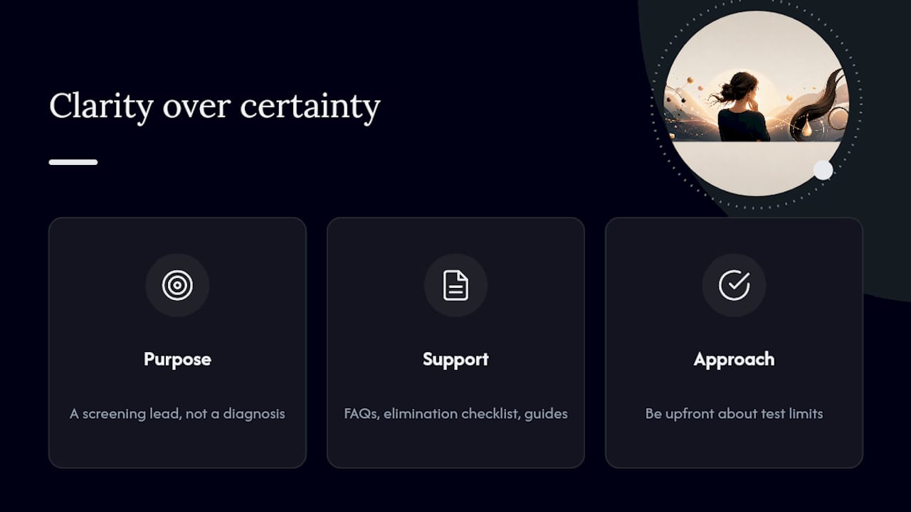 Why we built this test around clarity, not certainty — overview diagram