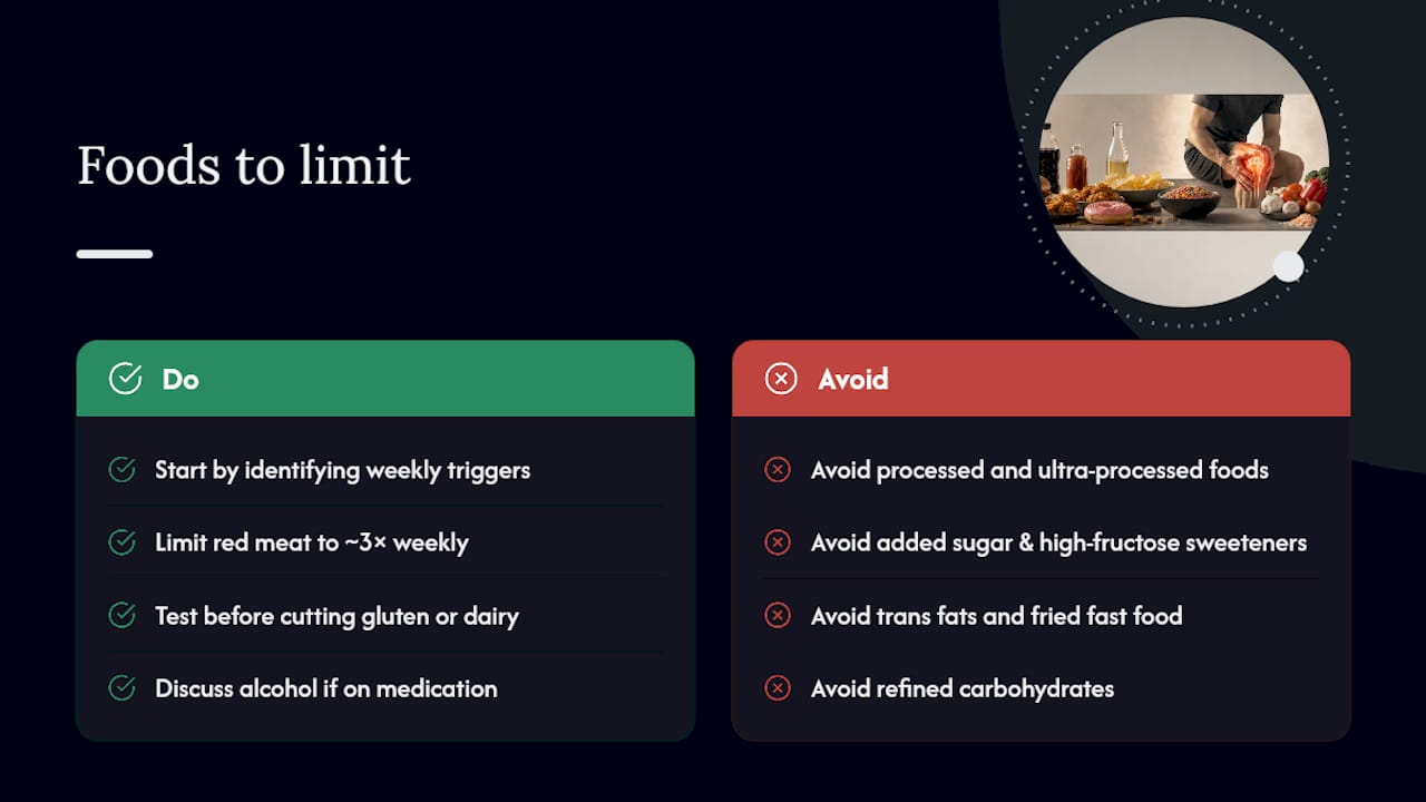 Top joint pain food triggers to limit — overview diagram