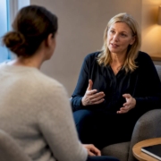 Clinician discussing food allergy diagnosis