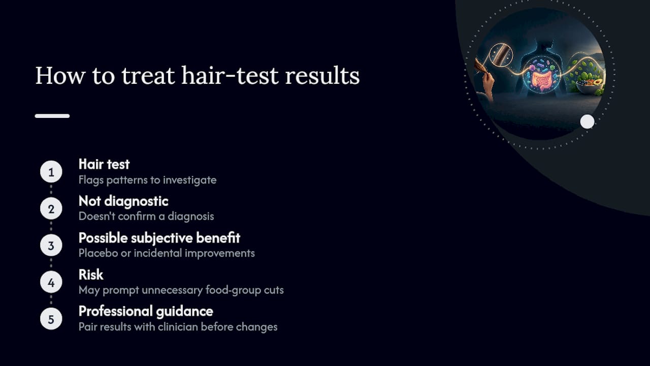 Pathway from hair test result to guidance