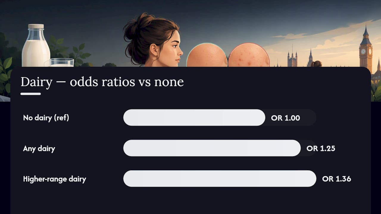Dairy acne odds ratios versus baseline
