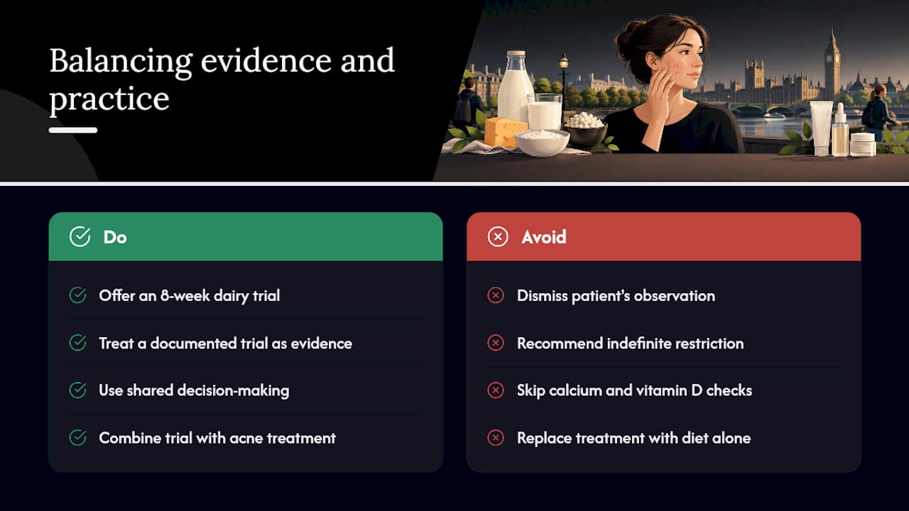 Balancing evidence, patient experience and safe practice — overview diagram