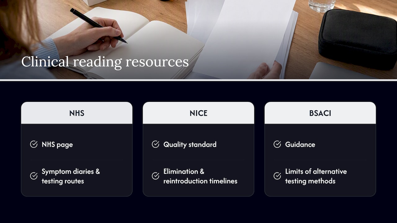 NHS NICE and BSACI guidance comparison