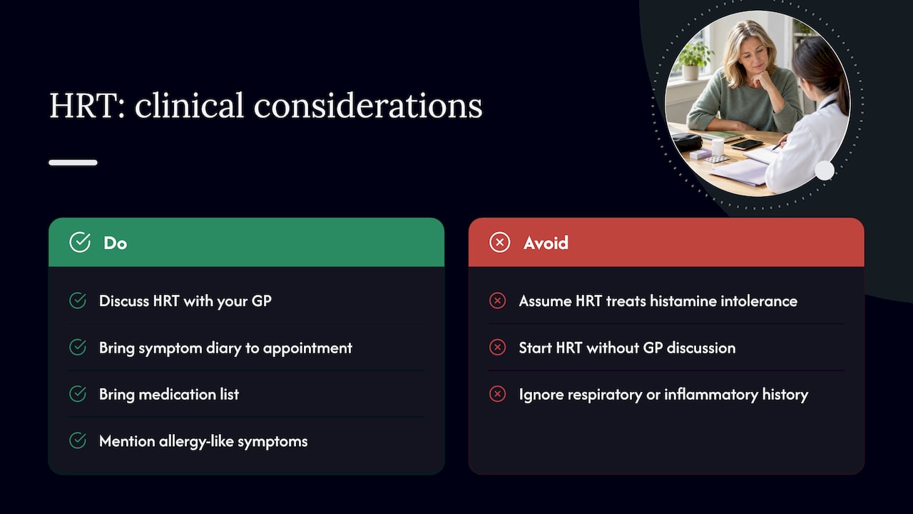 Where HRT fits and important medical considerations — overview diagram