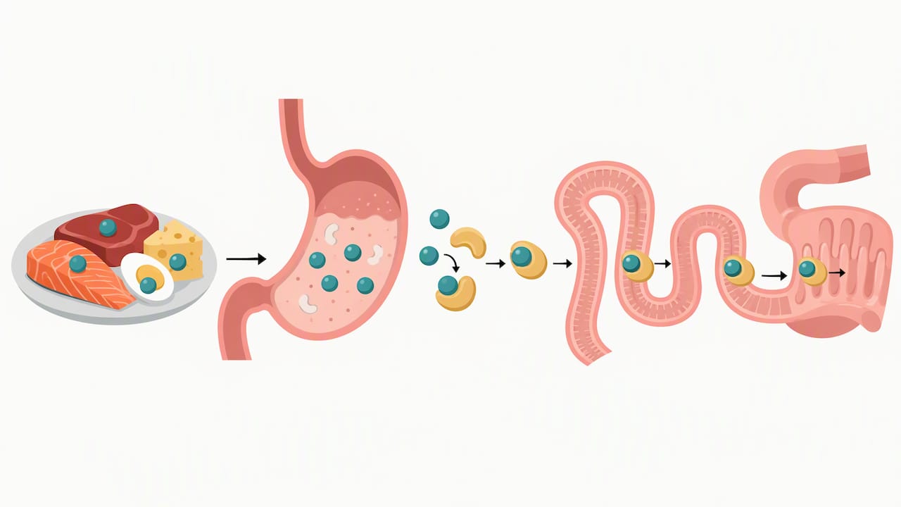 B12 absorption from stomach to terminal ileum